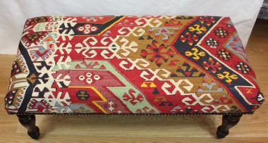 Beautiful Hand Woven Antique Turkish Kilim Stool R7734 