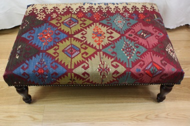 R7722 Beautiful Hand Woven Kilim Ottoman Coffee Table