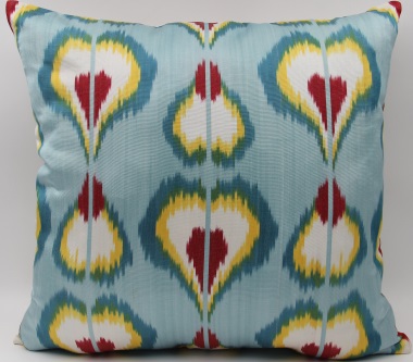 Blue Ikat Silk Cushion Pillow Covers-i165