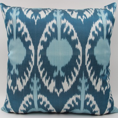 Blue Ikat Silk Cushion Pillow Covers-i167