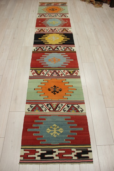 R9157 Flat Weave Turkish Kilim Rug Runner