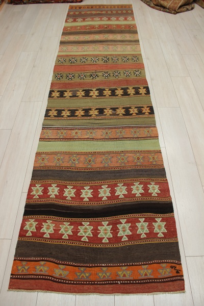 R9177 Flat Weave Turkish Kilim Rug Runner