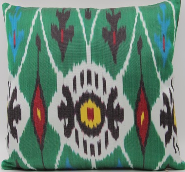 Green Silk Ikat Cushion Covers - i195
