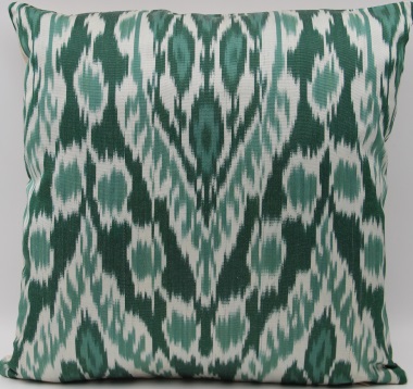 Green Silk Ikat Pillow Cover - i254