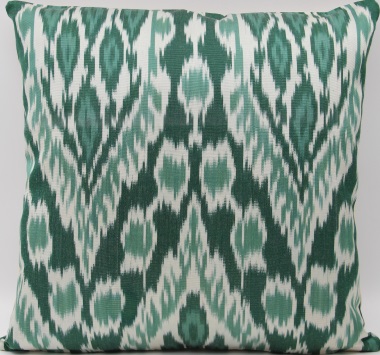 Green Silk Ikat Pillow Cover - i259