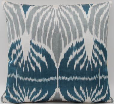 Grey Blue Silk Ikat Cushion Covers - i207