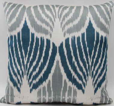 Grey Blue Silk Ikat Cushion Covers - i209