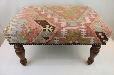 R5943 Hand Woven Antique Turkish Kilim Stool