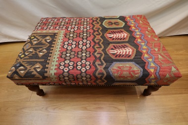 R7598 Hand Woven Kilim Ottoman Stool Table