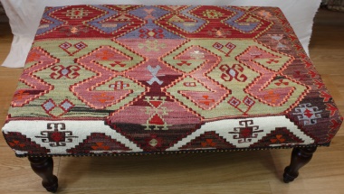 Hand Woven Kilim Ottoman Stool Table R7724