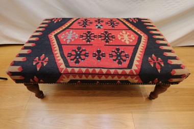 R7595 Handmade Turkish Kilim Coffee Table Ottoman