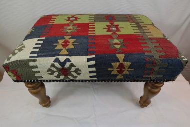 R5229 Handmade Turkish Kilim Covered Stool Tables