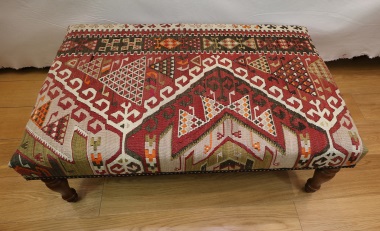 R4008 Handwoven Kilim Covered Stool Table