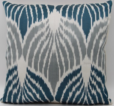 i175 Ikat Blue Silk Cushion Pillow Covers