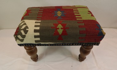 R7015 Kilim Covered Footstools