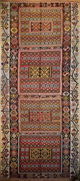 R7648 Large Antique Turkish Gomurgen Kilim Rugs