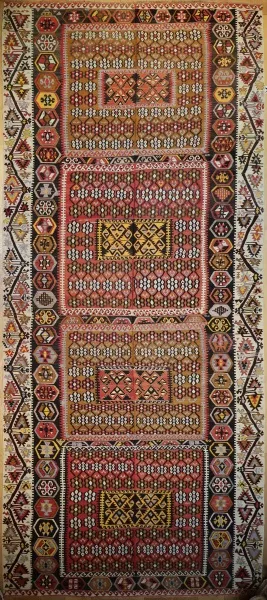 R7648 Large Antique Turkish Gomurgen Kilim Rugs