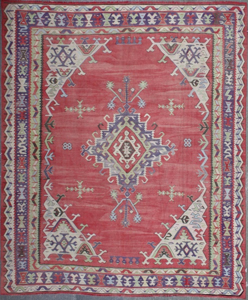 R4945 Antique Ushak Turkish Kilim Rug