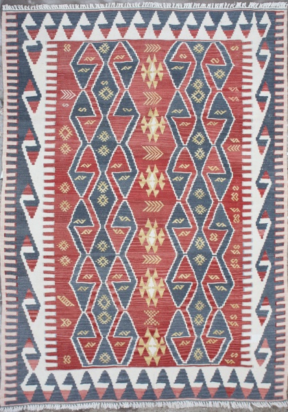 R6074 New Turkish Kilim Rug