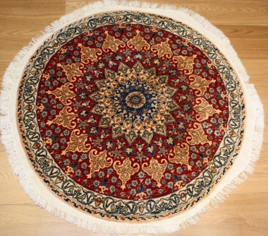 R8604 Persian round Silk and wool Nain Rugs