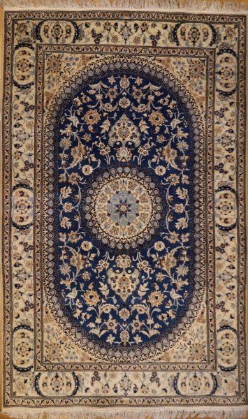 R8460 Persian Silk and wool Nain Carpets