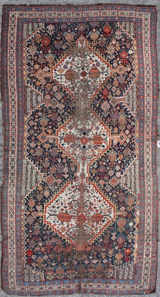 R2842 Antique Persian Qashqai Carpet