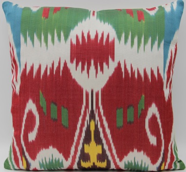 Red Silk Ikat Cushion Covers - i236