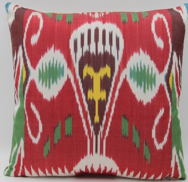 Red Silk Ikat Pillow Cushion Covers - i208