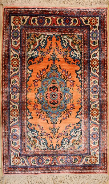 R9389 Silk Hereke Turkish Rug