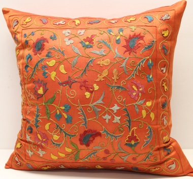 C49 Silk Suzani Cushion Pillow Cover