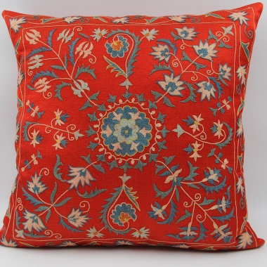 C63 Silk Suzani Cushion Pillow Cover