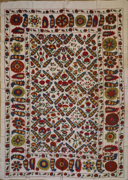 R4886 Silk Suzani Embroidery Rug