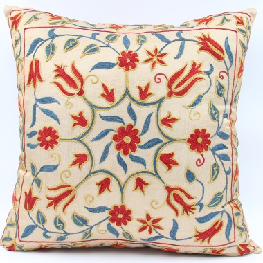 C17 Silk Suzani Pillow Cover