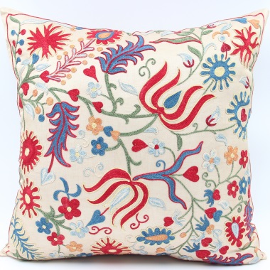 C73 Silk Suzani Pillow Cover