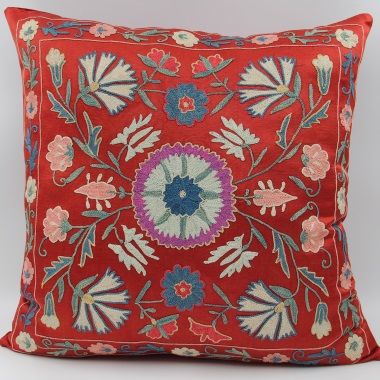 C75 Silk Suzani Pillow Cover