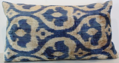P1 Silk Velvet Ikat Cushion Cover