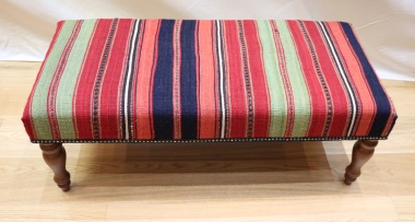 R7728 Traditional Antique Large Bench Kilim Stool