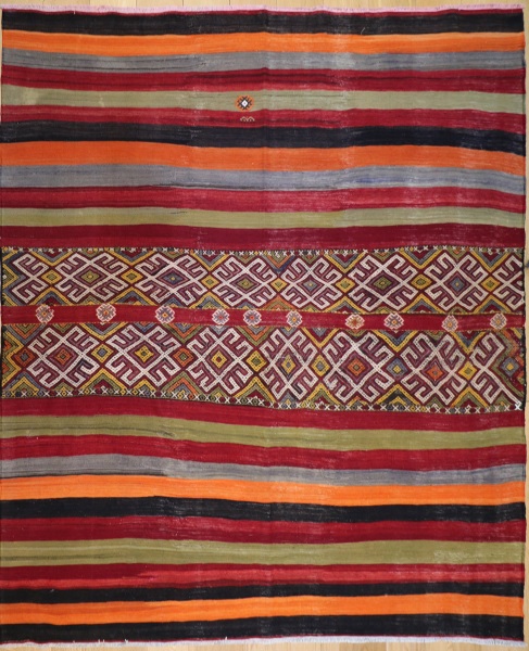 R6549 Turkish Handwoven Anatolian Sivas Cicim Kilim