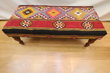 R4015 Turkish Large Bench Kilim Stool