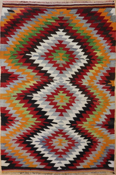 R6797 Vintage Afyon Turkish Kilim