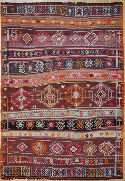 R6514 Vintage Anatolian Cicim Rug