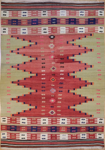 R3662 Vintage Avonya Turkish Kilim Rug