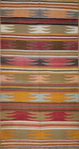 R8941 Vintage Bodrum Turkish Kilim Rug