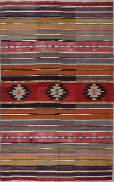 R6839 Vintage Cal Turkish Kelim Rug