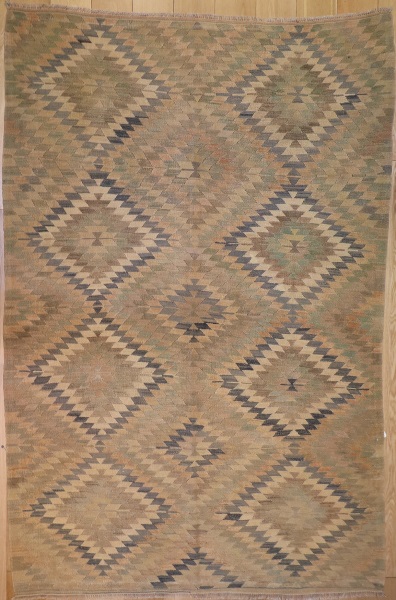 R5855 Vintage Denizli Turkish Kilim Rug