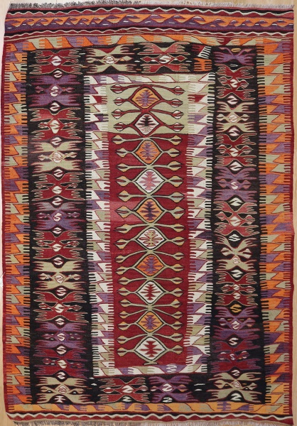 R2637 Vintage Emirdag Turkish Kilim Rug