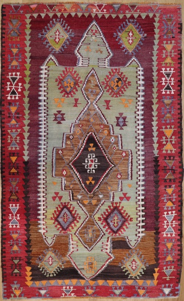 R6334 Vintage Emirdag Turkish Kilim Rug