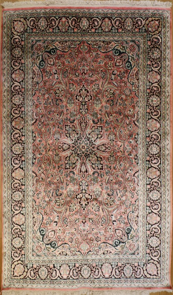 R6664 Vintage Indian Kashmir Silk Carpet