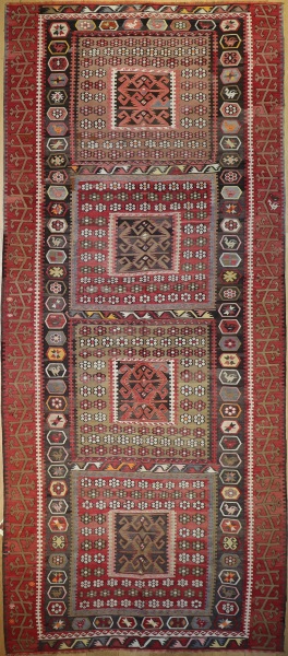 R6607 Vintage Kayseri Turkish Kilim Rugs