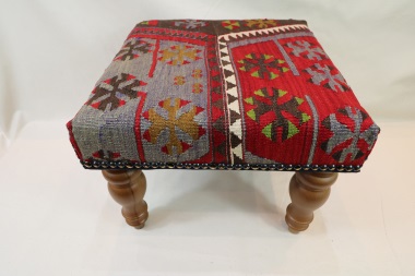 R5386 Vintage Kilim Covered Footstools